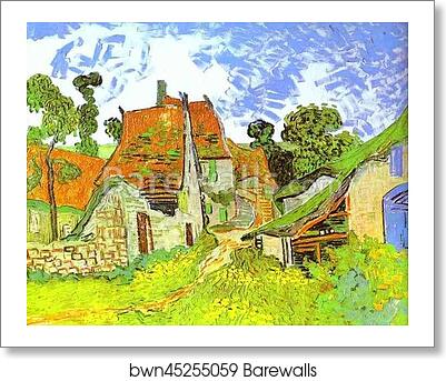 Village Street in Auvers. Auvers-sur-Oise by Vincent Van Gogh, Art Print Village Street in Auvers. Auvers-sur-Oise by Vincent Van Gogh, Art Print