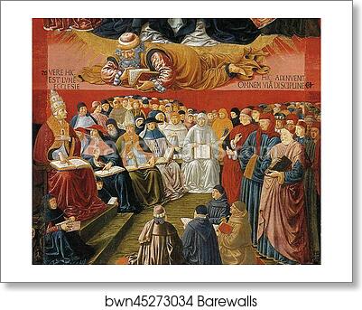 Triumph of St. Thomas Aquinas. Detail by Benozzo Gozzoli, Art Print Triumph of St. Thomas Aquinas. Detail by Benozzo Gozzoli, Art Print