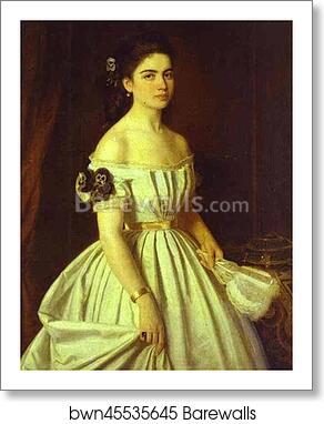 Portrait of E. Vasilchikova by Ivan Kramskoy, Art Print
