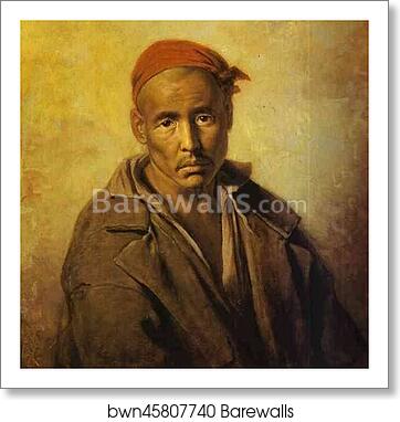 Head of a Kirghiz Convict by Vasily Perov, Art Print
