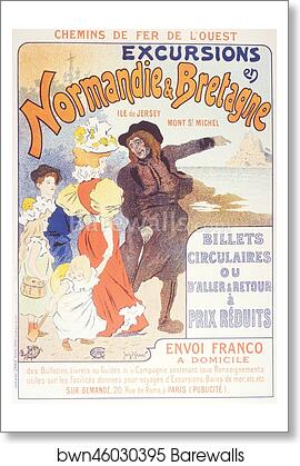 La Compagnie des Chemins de fer de l'Ouest, "Excursions en Normandie et Bretagne" by Georges Meunier, Art Print La Compagnie des Chemins de fer de l'Ouest, "Excursions en Normandie et Bretagne" by Georges Meunier, Art Print