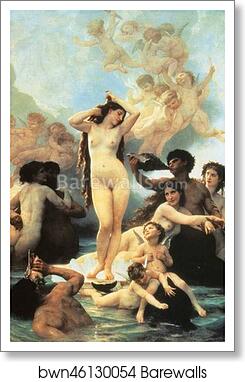 The Birth of Venus by William-Adolphe Bouguereau, Art Print