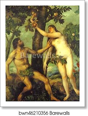 Adam and Eve by Titian, Art Print