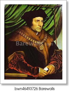 Portrait of Sir Thomas More by Hans Holbein The Younger, Art Print