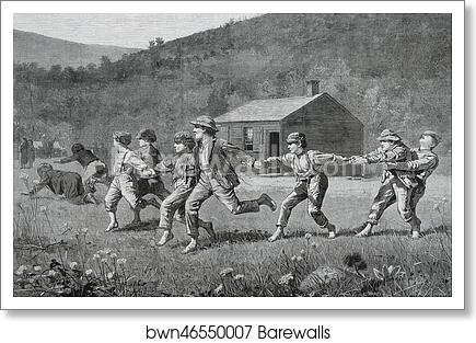 Snap-the-Whip, from the Harper's Weekly, September 20, 1873 by Winslow Homer, Art Print