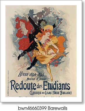 Redoute des Etudiants, Closerie des Lilas by Jules Chéret, Art Print