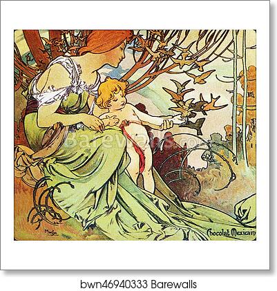 Chocolat Mexicain Enfance/Childhood by Alphonse Mucha, Art Print Chocolat Mexicain Enfance/Childhood by Alphonse Mucha, Art Print