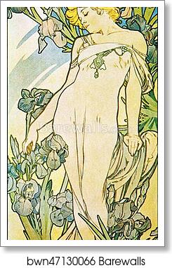 Iris by Alphonse Mucha, Art Print