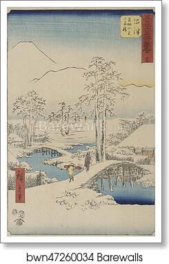 Mt. Fuji and Mt. Ashigara from Numazu from the series Vertical Tokaido by Utagawa Hiroshige, Art Print