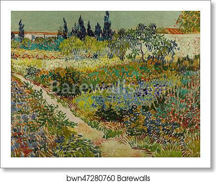 Garden at Arles / Flowering Garden with Path by Vincent Van Gogh, Art Print