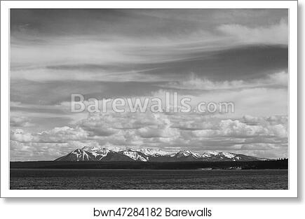 Yellowstone Lake, Mt. Sheridan, Yellowstone National Park, Wyoming.  Photographs of National Parks and Monuments, compiled 1941 - 1942, documenting the period ca. 1933 - 1942 by Ansel Adams (1902-1984), Art Print