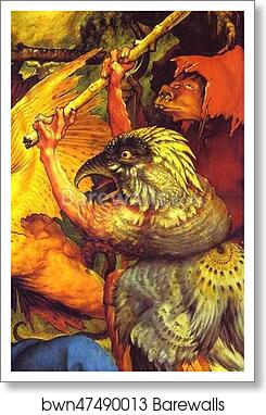 The Temptation of St. Anthony. Detail by Matthias Grünewald, Art Print The Temptation of St. Anthony. Detail by Matthias Grünewald, Art Print