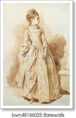 Young Woman Standing (Rosalie Fragonard) by Jean-Honoré Fragonard, Art Print
