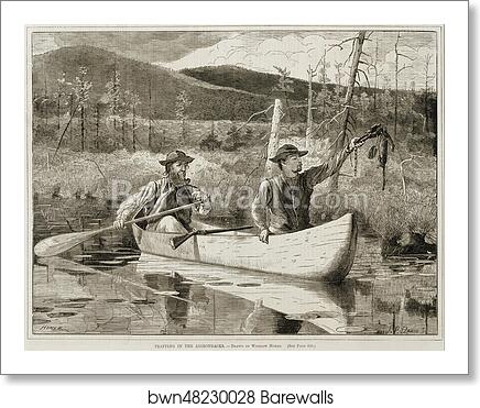 "Trapping in the Adirondacks" by Winslow Homer, Art Print