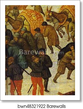 Adoration of the Magi. Detail by Pieter Brueghel The Younger, Art Print