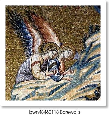 Nativity of Christ. Detail by Pietro Cavallini, Art Print