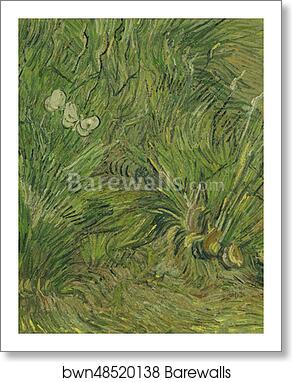 Garden with butterflies by Vincent Van Gogh, Art Print