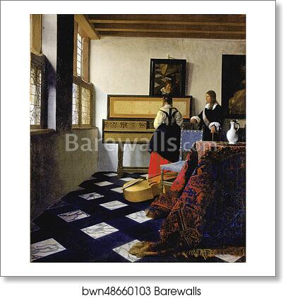 Lady at the Virginal with a Gentleman, 'The Music Lesson' by Johannes Vermeer, Art Print Lady at the Virginal with a Gentleman, 'The Music Lesson' by Johannes Vermeer, Art Print