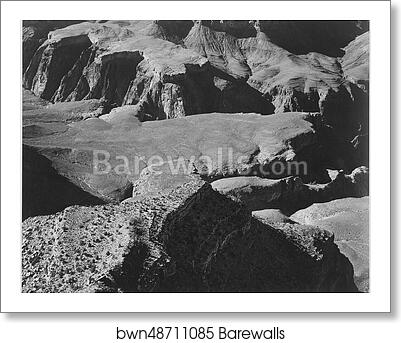 View from Yava Point, rock formations and valley, "Grand Canyon National Park," Arizona. Photographs of National Parks and Monuments, compiled 1941 - 1942, documenting the period ca. 1933 - 1942 by Ansel Adams (1902-1984), Art Print View from Yava Point, rock formations and valley, "Grand Canyon National Park," Arizona. Photographs of National Parks and Monuments, compiled 1941 - 1942, documenting the period ca. 1933 - 1942 by Ansel Adams (1902-1984), Art Print