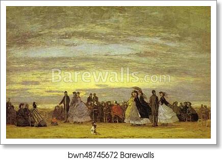 The Beach at Villerville by Eugène-Louis Boudin, Art Print