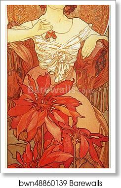 Ruby by Alphonse Mucha, Art Print