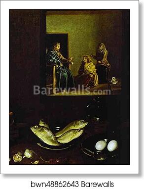 Christ in the House of Martha and Mary. Detail by Diego Velázquez, Art Print Christ in the House of Martha and Mary. Detail by Diego Velázquez, Art Print
