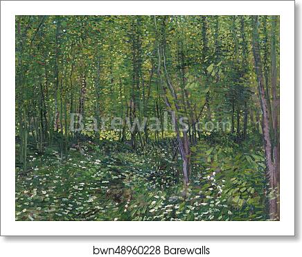 Trees and undergrowth by Vincent Van Gogh, Art Print