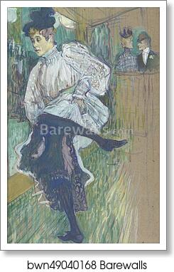Jane Avril Dancing by Henri De Toulouse-Lautrec, Art Print