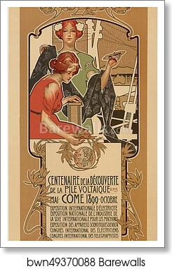 Le "Centenaire de la Découverte de la Pile Voltaïque" by Adolfo Hohenstein, Art Print