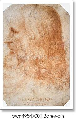 Portrait of Leonardo by Francesco Melzi, Art Print