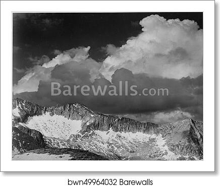 Clouds - White Pass, Kings River Canyon (Proposed as a national park), California, 1936.  Photographs of National Parks and Monuments, compiled 1941 - 1942, documenting the period ca. 1933 - 1942 by Ansel Adams (1902-1984), Art Print