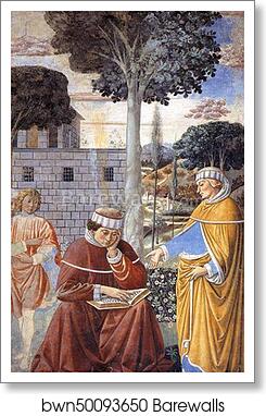 St. Augustine Reading the Epistle of St. Paul by Benozzo Gozzoli, Art Print