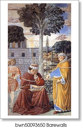 St. Augustine Reading the Epistle of St. Paul by Benozzo Gozzoli, Art Print St. Augustine Reading the Epistle of St. Paul by Benozzo Gozzoli, Art Print
