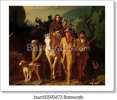 Daniel Boone Escorting Settlers through the Cumberland Gap. Detail by George Caleb Bingham, Art Print Daniel Boone Escorting Settlers through the Cumberland Gap. Detail by George Caleb Bingham, Art Print