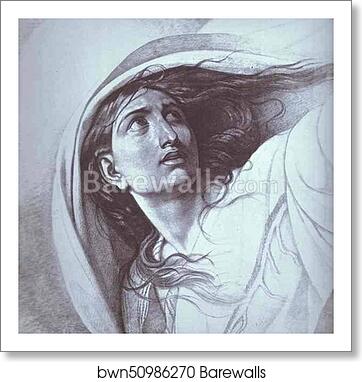 Woman with a Veil. Study for The Brazen Dragon by Feodor Bruni, Art Print