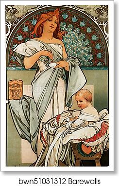 Nestle'S Food For Infants by Alphonse Mucha, Art Print