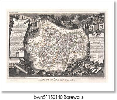 Dept. de Saone et Loire by Victor Jules Levasseur, Art Print Dept. de Saone et Loire by Victor Jules Levasseur, Art Print