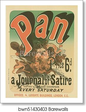 Le journal "Pan" by Jules Chéret, Art Print