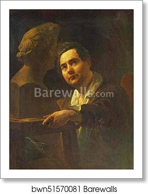 Portrait of Sculptor I. P. Vitaly by Karl Brulloff, Art Print