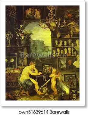 Allegory of Sight. Detail by Jan Brueghel The Elder, Art Print