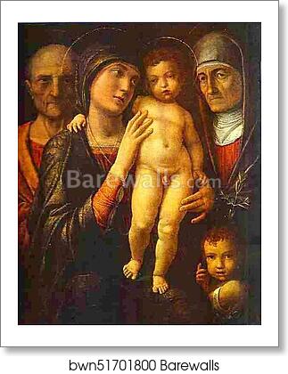 Holy Family with St. Elizabeth and St. John the Baptist as a Child by Andrea Mantegna, Art Print Holy Family with St. Elizabeth and St. John the Baptist as a Child by Andrea Mantegna, Art Print