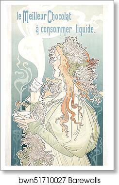 Cacao Van Houten. Le Meilleur Chocolat à consommer liquide by Henri Privat-Livemont, Art Print