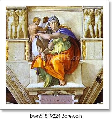The Sibyl of Delphi by Michelangelo, Art Print