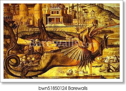 St. George and the Dragon. Detail by Vittore Carpaccio, Art Print