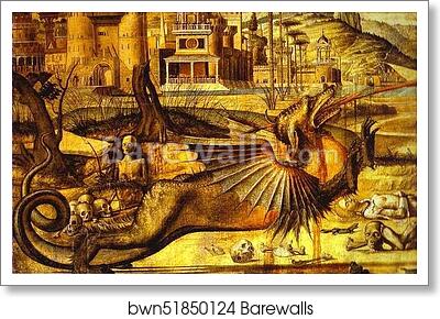 St. George and the Dragon. Detail by Vittore Carpaccio, Art Print St. George and the Dragon. Detail by Vittore Carpaccio, Art Print