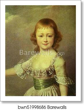 Portrait of Grand Duchess Ekaterina Pavlovna as a Child by Dmitry Levitzky, Art Print