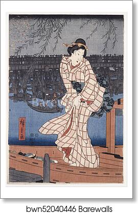 Evening on the Sumida river by Utagawa Hiroshige, Art Print Evening on the Sumida river by Utagawa Hiroshige, Art Print