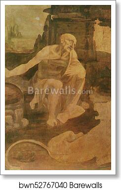 St. Jerome in the Wilderness by Leonardo Da Vinci, Art Print