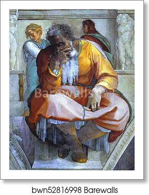 The Prophet Jeremiah by Michelangelo, Art Print