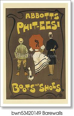 La fabrique de chaussures (Bottes et Souliers) "Abbots Phit-Eesi" by Dudley Hardy, Art Print